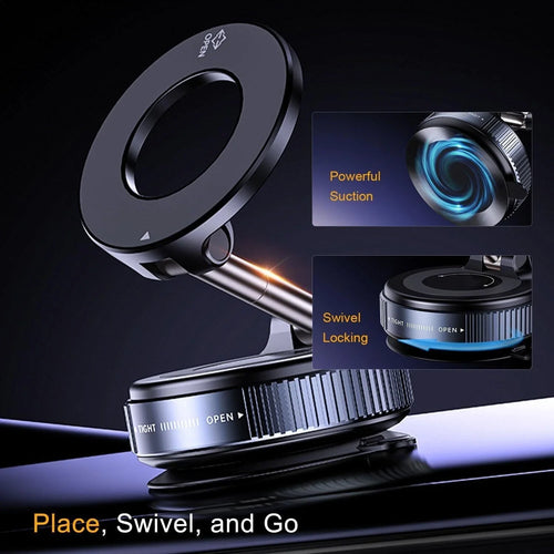 Vacuum Magnetic Car Phone Holder Mount Compatible with for Magsafe for Iphone 17 Pro MAX Universal Foldable 360°Adjustable Stand