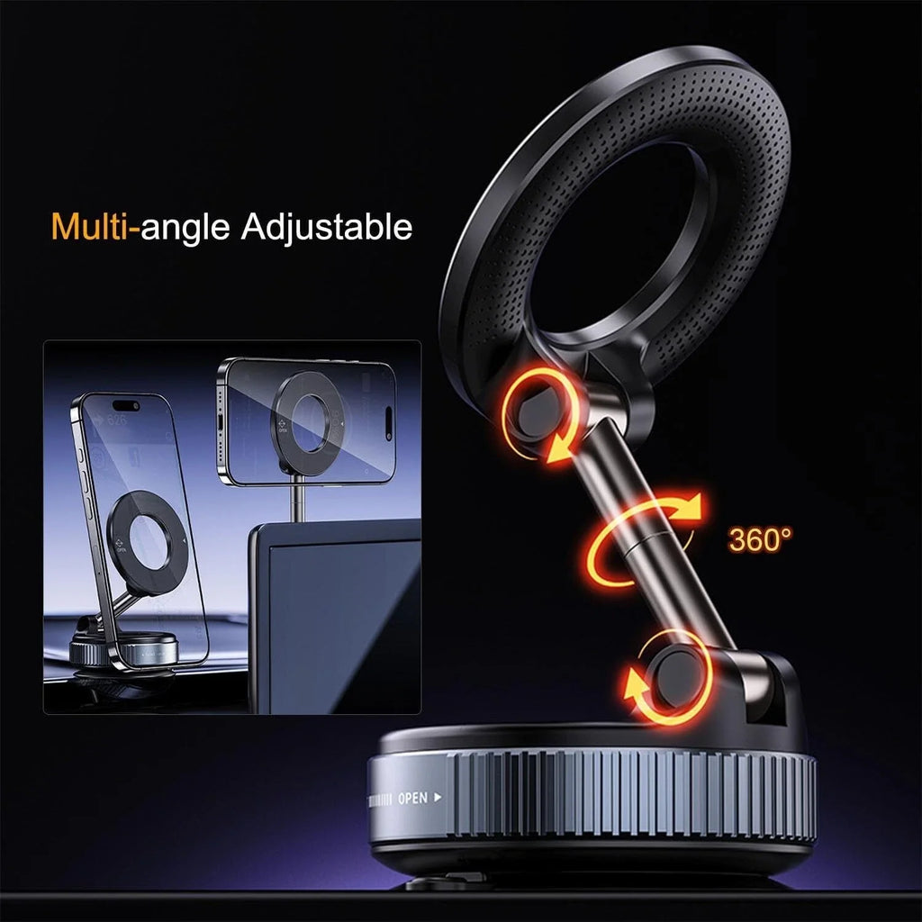 Vacuum Magnetic Car Phone Holder Mount Compatible with for Magsafe for Iphone 17 Pro MAX Universal Foldable 360°Adjustable Stand